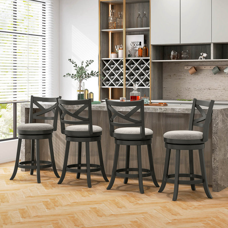 Tabourets de bar pivotants August Grove® gris, Tabouret de comptoir (siège d'une hauteur de 25 p, 4