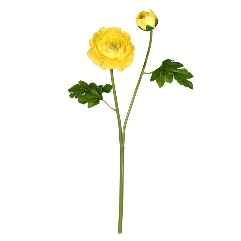 Ranunculus artificiel 19 ", tige de 6 / paquet, Jaune