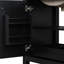 Meuble-lavabo de 30 po avec lavabo, style rétro. Finition noire, bois véritable et construction, lavabo en céramique avec trop-plein, tiroir fonctionnel. Noir, pour-125885552