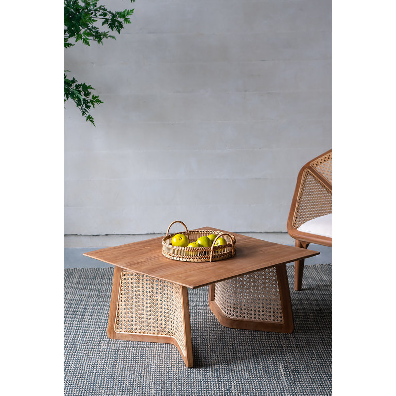 Table basse rectangulaire avec plateau en bois massif