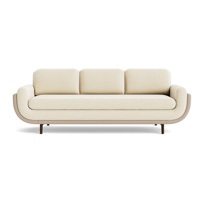 Regatta 90 Sofa, Sienna, Performance Linen-Cream/Greenwich Leather-Taupe