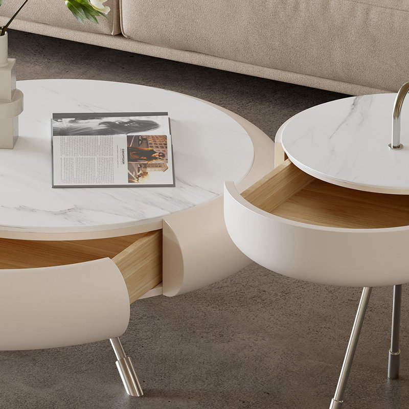 Creamy style modern simple coffee table