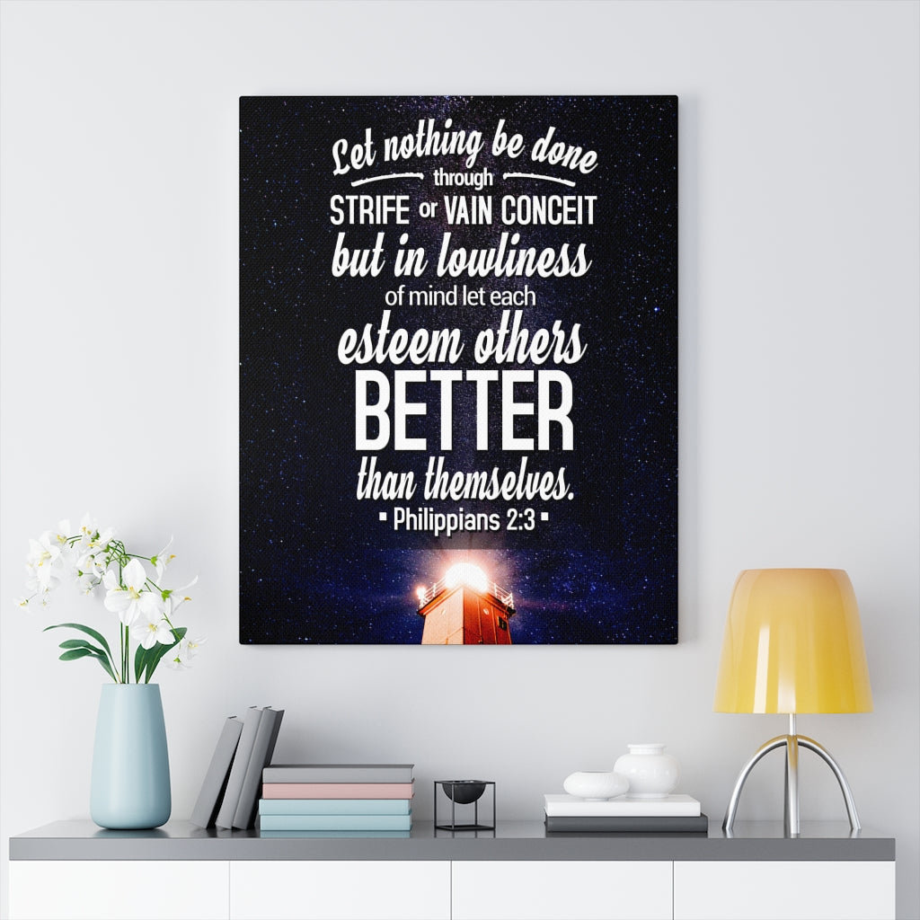 Blue Elephant Better Philippians 2:3 - Wrapped Canvas Typography ...