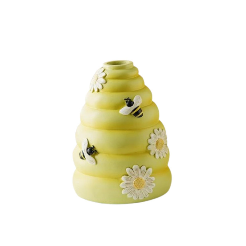 Vase à fleurs en résine avec abeilles Beehive