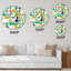 motif géométrique avec feuilles et fleurs - horloge murale moderne Mid-Century-73143141