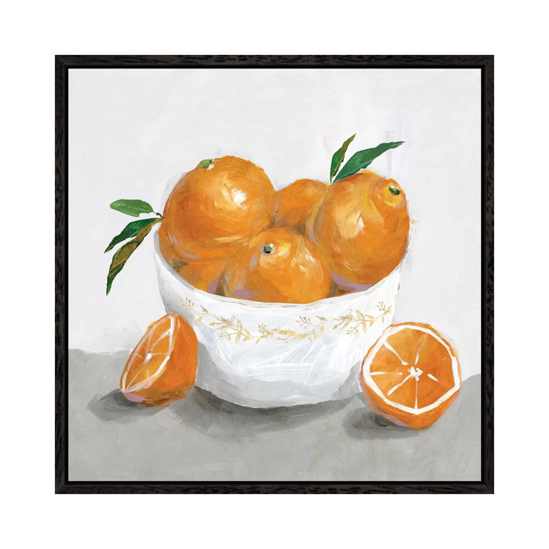 Oranges by Isabelle Z - Print on Canvas, 45.72 cm H x 45.72 cm W, Black Framed