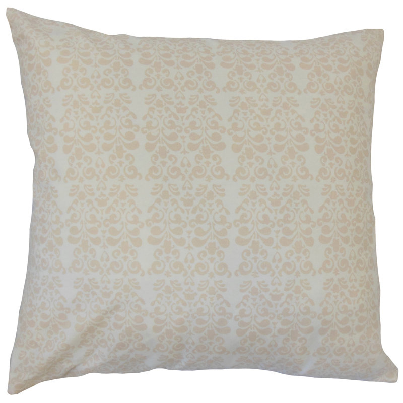 Savion Damask Cotton Reversible Throw Pillow