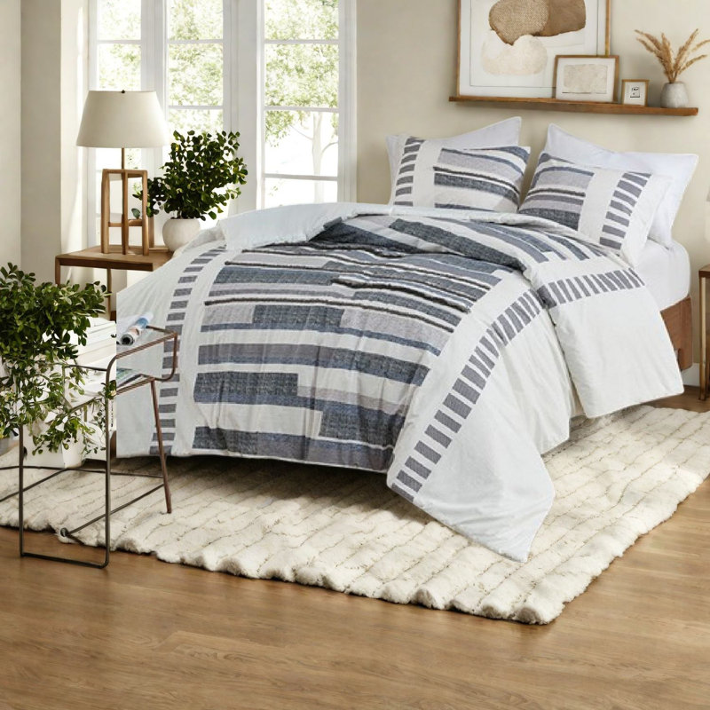 Ensembles de literie pour très grand lit en coton de qualité supérieure, confort texturé moderne pour la maison
