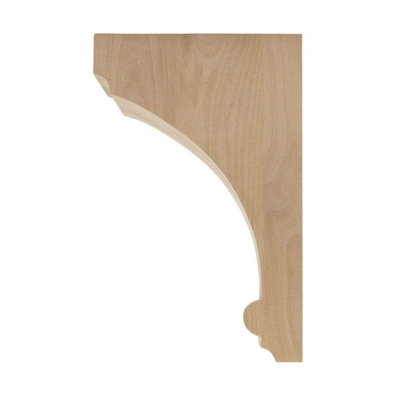 12" Unfinished Alder Wood Traditional Corbel Bracket