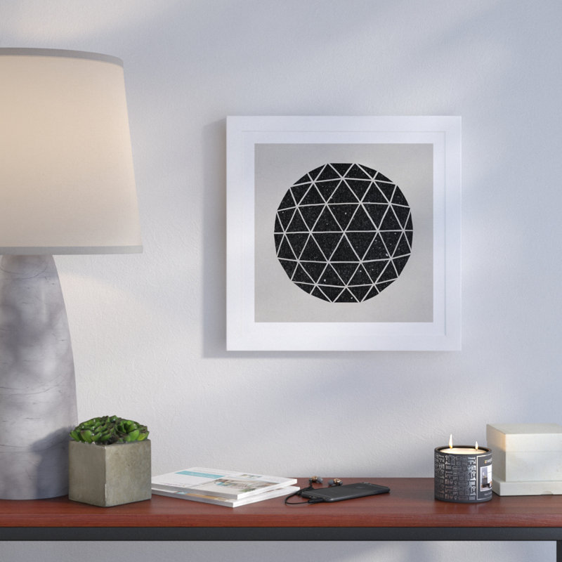 «Geodesic # 1», impression, H 16 po x l 16 po x p 1 po, Papier encadré blanc