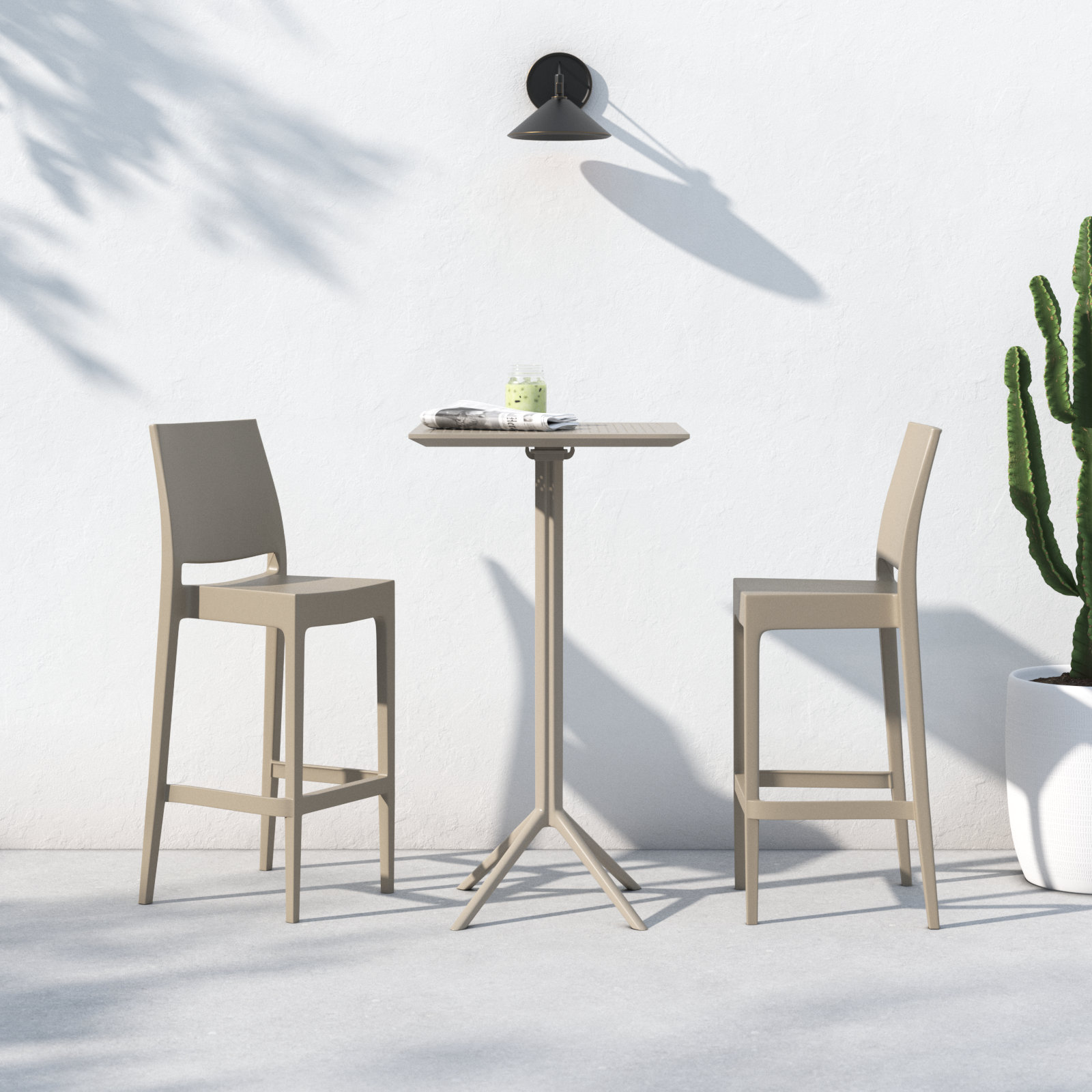 Farrah 24" Patio Dining Set, Taupe