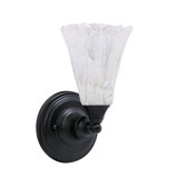 Wall Sconce Shown In Matte Black Finish With 5.5" Fluted Italian Ice Glass
