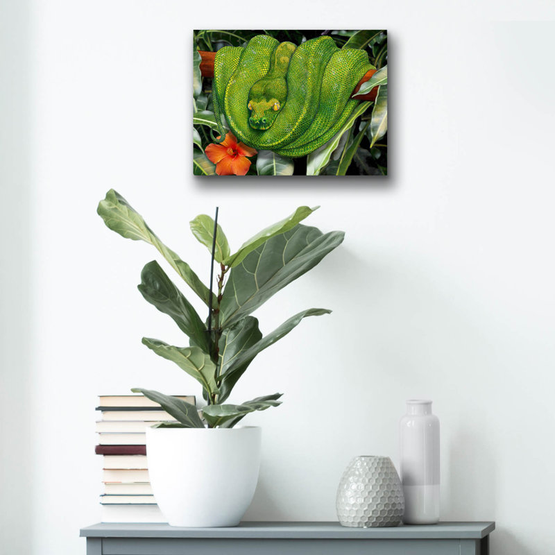  «Tree Python» par Tim Jeffs, art mural en verre acrylique, 16 po x 12 po