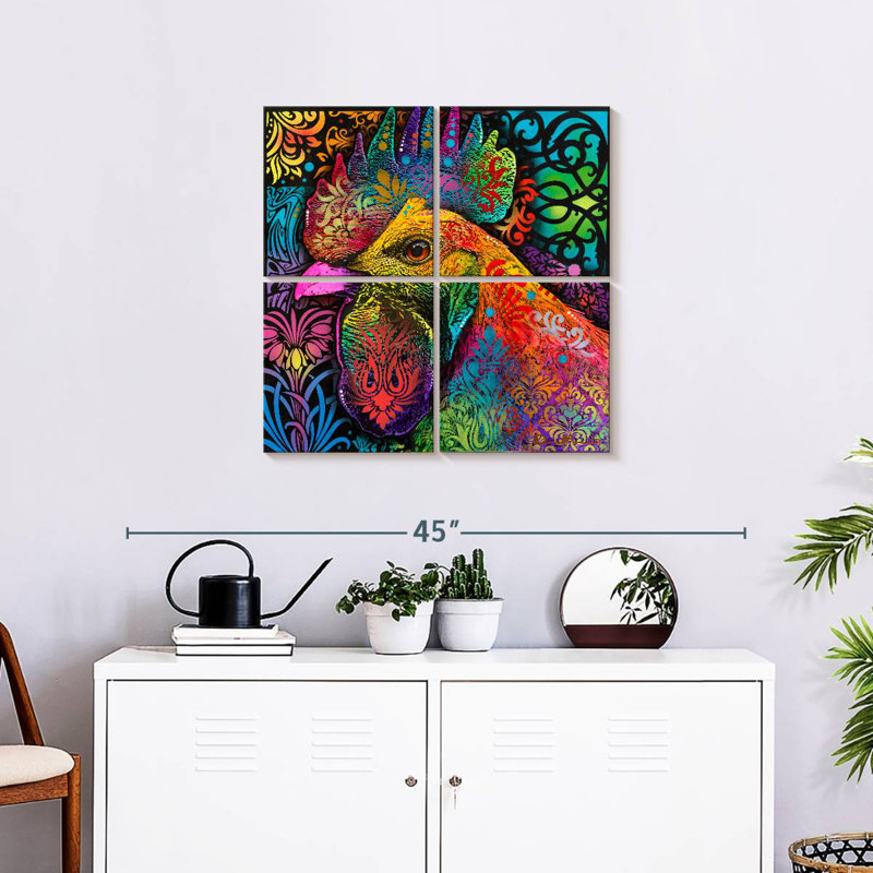 Brampt Rooster Swirls, 26" H x 26" W