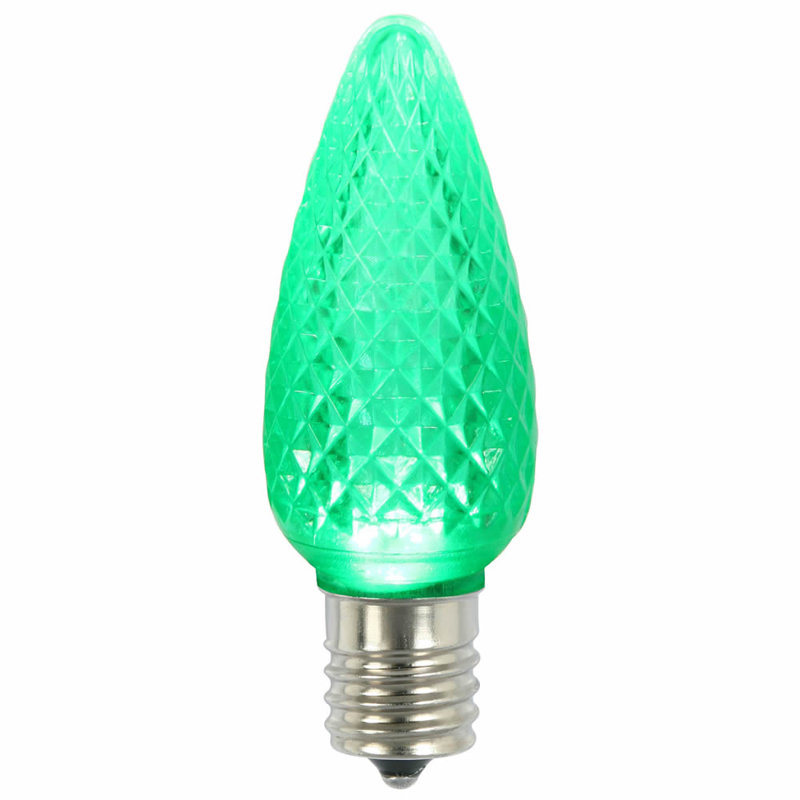 Vickerman C9 LED Green Faceted Replacement Bulb, Package Of 25