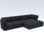 Ensemble canapé-lit d'angle modulaire Nestora avec rangement dissimulé et siège flexible-134185576