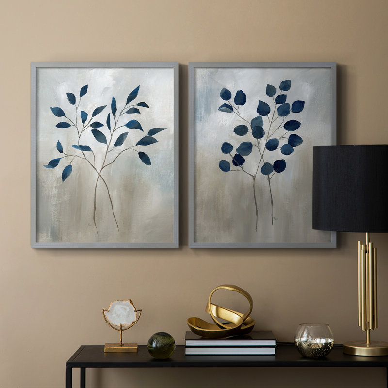 Indigo Foliage I-Premium, reproduction encadrée - prête à être accrochée - aucun clou requis - aucun clou requis, Vert