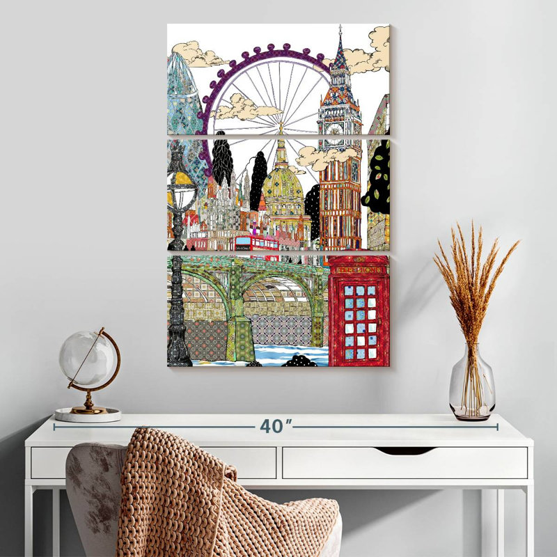 Patchwork London, 32" H x 20" W