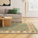Southshore Handmade Wool Green/Light Beige/Brown Rug