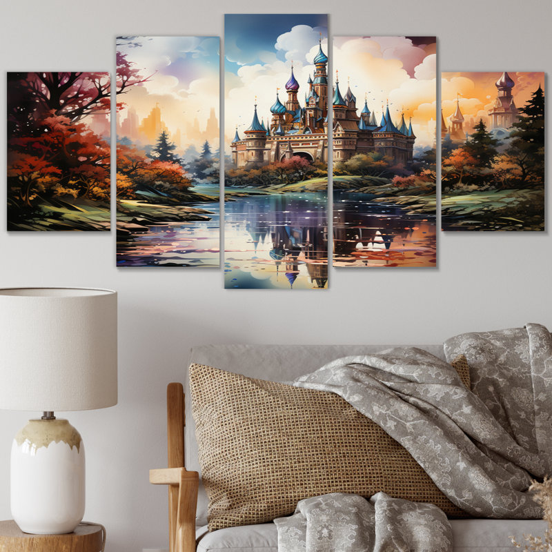 Castle Magic Castle Tapestry - Architecture Wall Art Print - 5 Panels