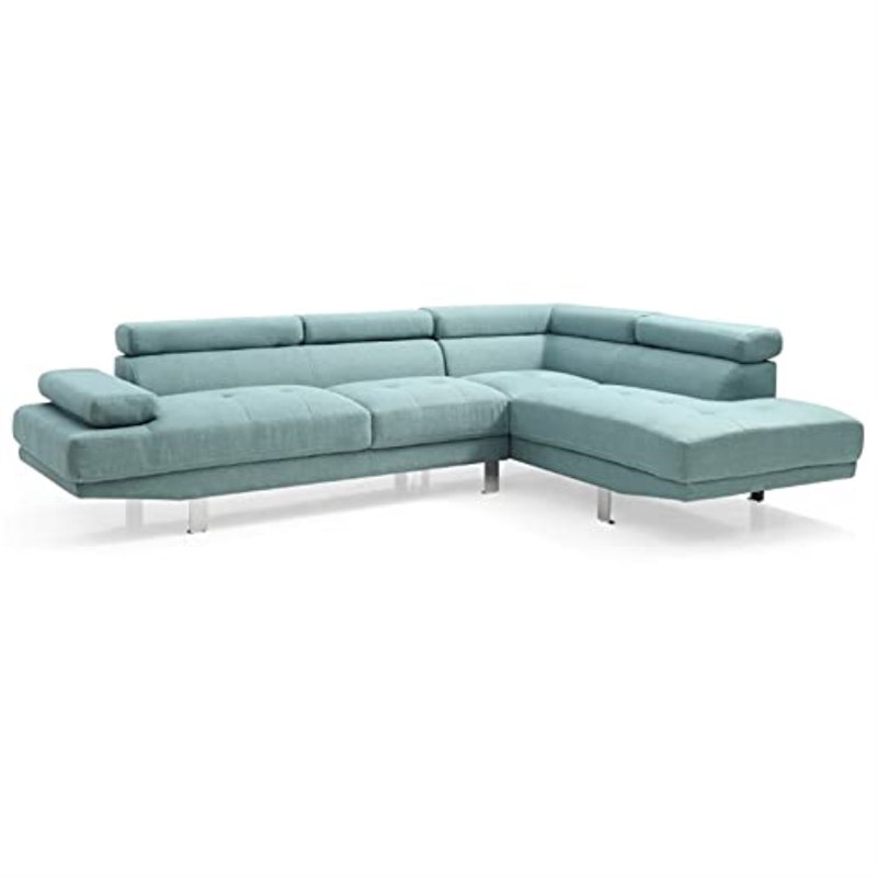 Canapé modulaire Mraz, Sergé, Bleu sarcelle