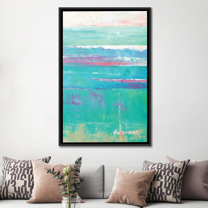 «Beneath the Sea II», reproduction sur toile, H 26 po x l 18 po x P 1,5 po, Toile avec cadre noir, Pas de tapis