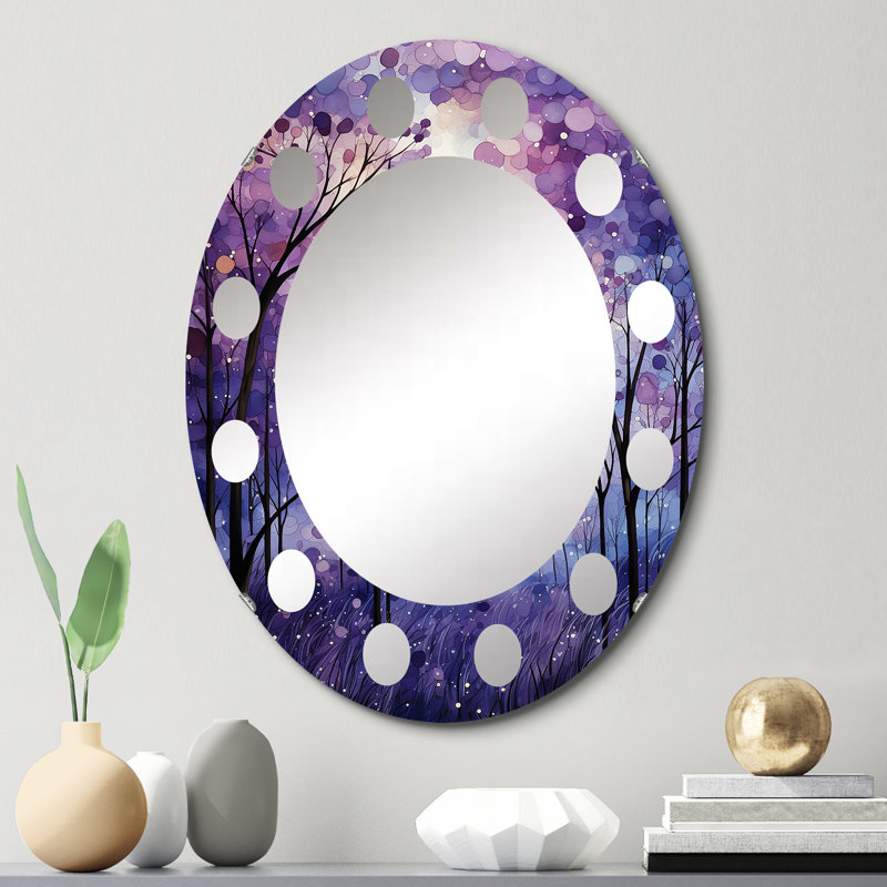 Enie - Miroir mural forêt ovale, 30 po x 20 po