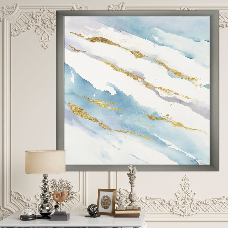 « abstract dérivation v2 »-impression sur toile, H 46 po x l 36 po x P 1,5 po, Cadre argenté