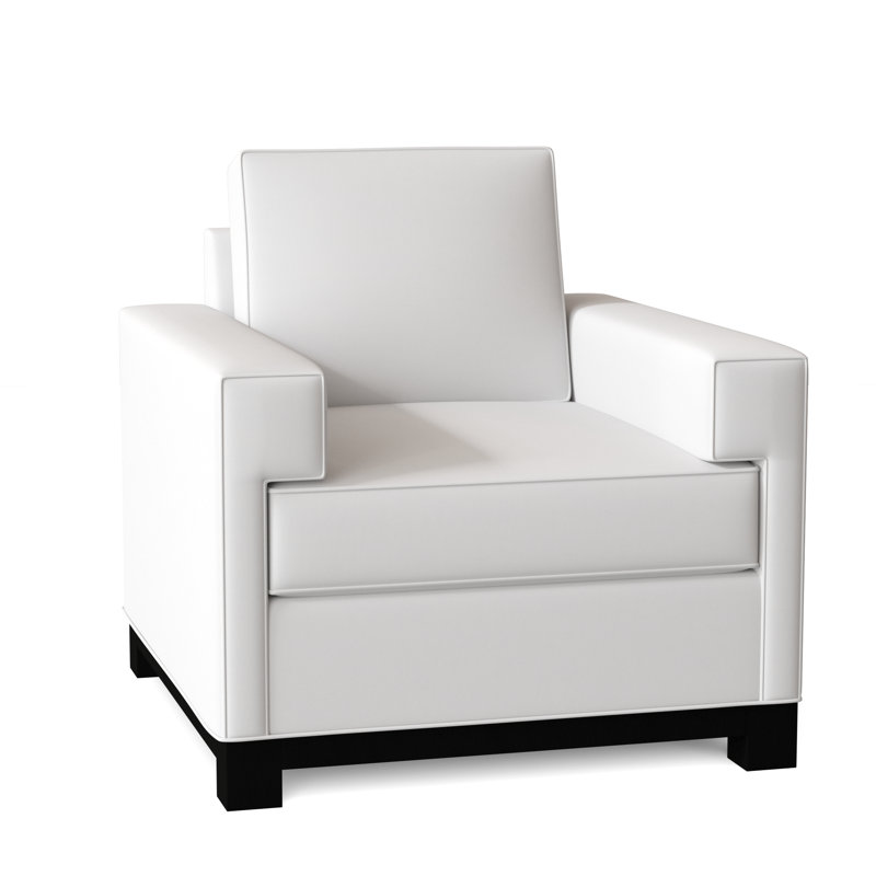 Fauteuil de 38 po de largeur Grace, Blanc délavé Marves, Naturel, Plumes et duvet