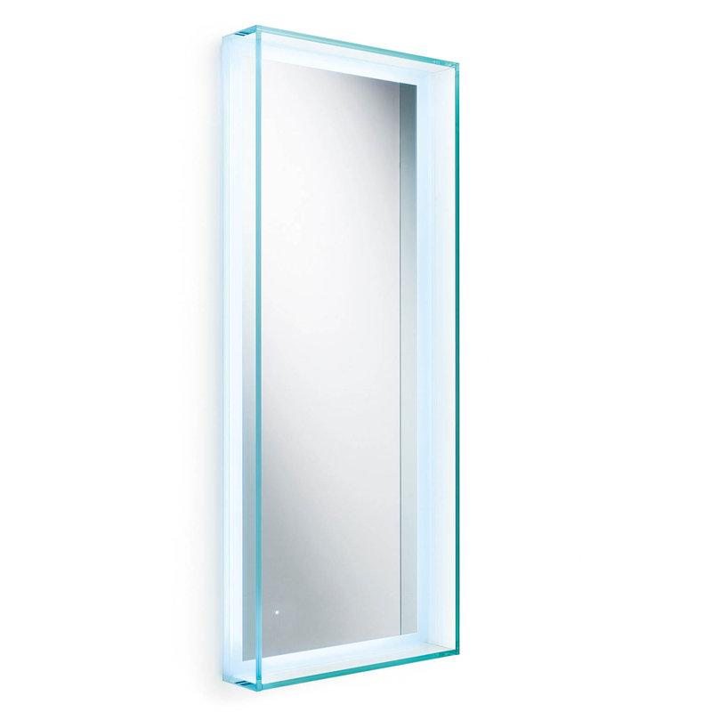Speci Flat Glass Lighted Wall Mirror, 39.4" H x 15.8" W x 3.9" D