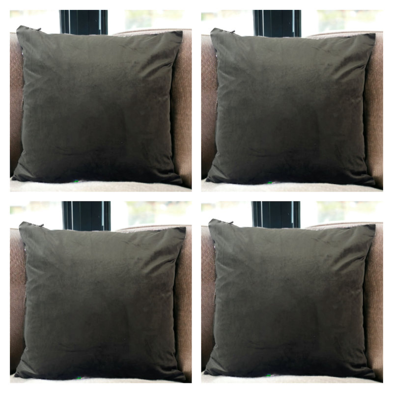 Nayelee Square Throw Pillow Cover, Dark Grey