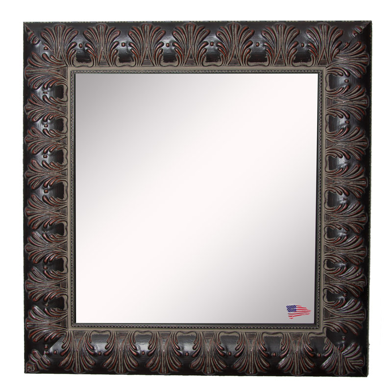 Solid Wood Flat Wall Mirror, 26.5" H x 26.5" W