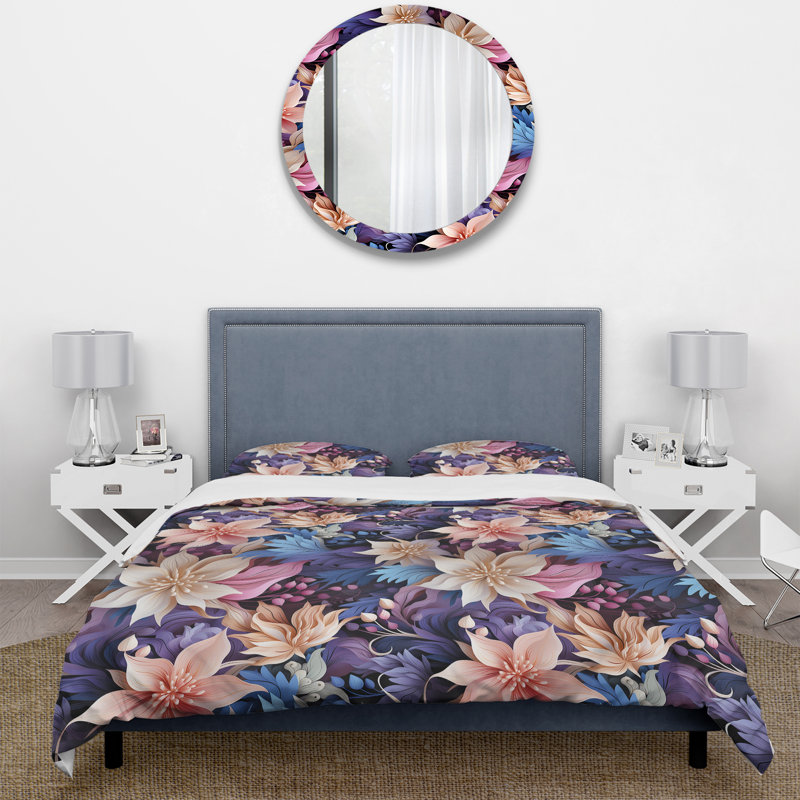 Ensemble de housse de couette Mehme, Housse de couette pour grand lit et 2 taies décor