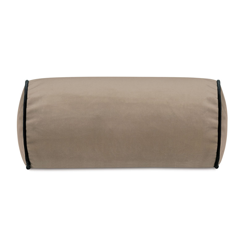 Studio 773 Lifestyle Velvet Bolster Decorative Pillow Cover & Insert, Khaki