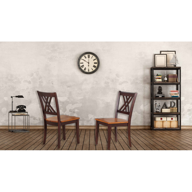 Chaise en bois massif Donsha, Whisky / moka