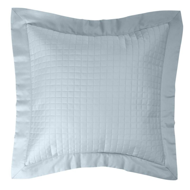 Taie décorative matelassée 100% coton, Euro, Azur
