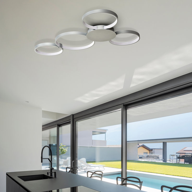 Plafonnier encastré 4 lumières Capella, Aluminium