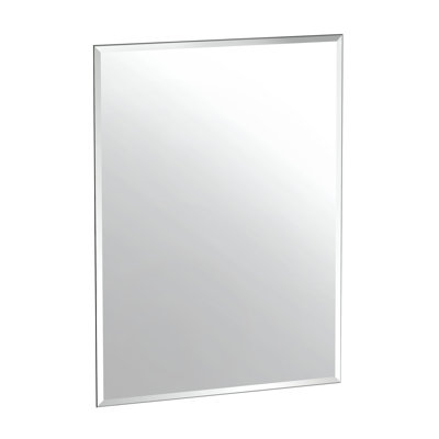 Flush Mount Frameless Beveled Wall Rectangle Mirror | Mount Landscape or Portrait