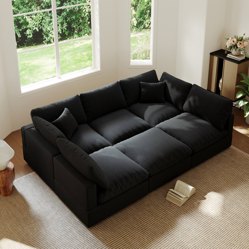 Canapé rembourré, canapé modulaire Cloud Couch, Noir, noir, noir, noir