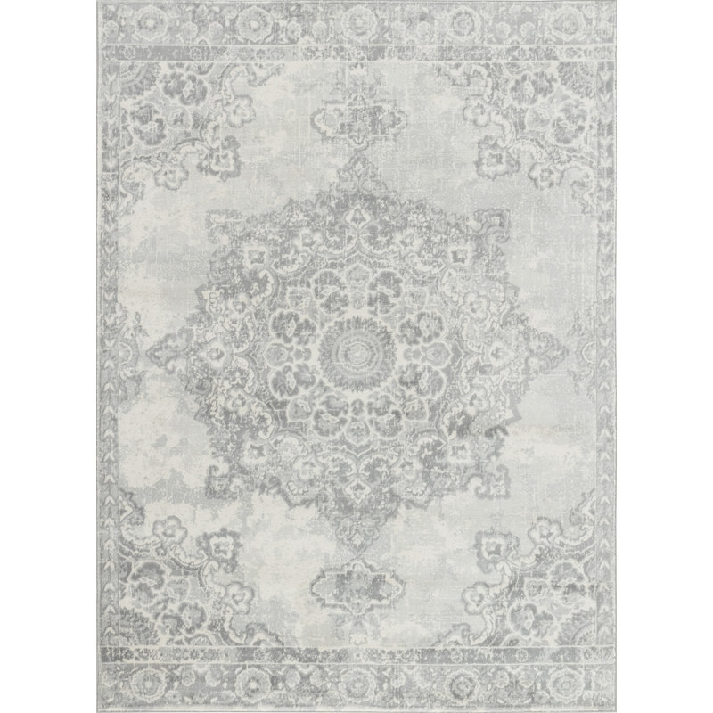 Maxence Power Loom Gray/Ivory Rug, Rectangle 200 x 289cm