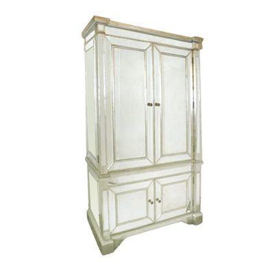 Armoire à miroir avec garniture en bois