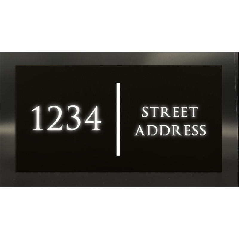 Panneau d'adresse en aluminium illuminé, Bronze foncé