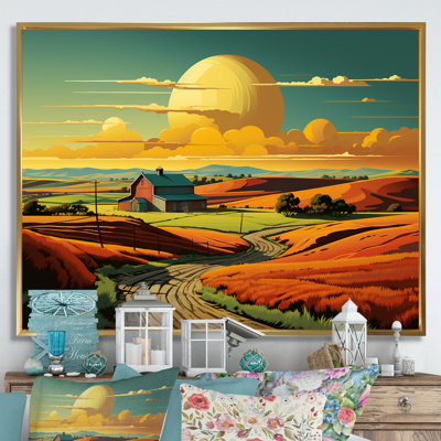 Minimalist Indiana Farm Countryside II - Barns Wall Art