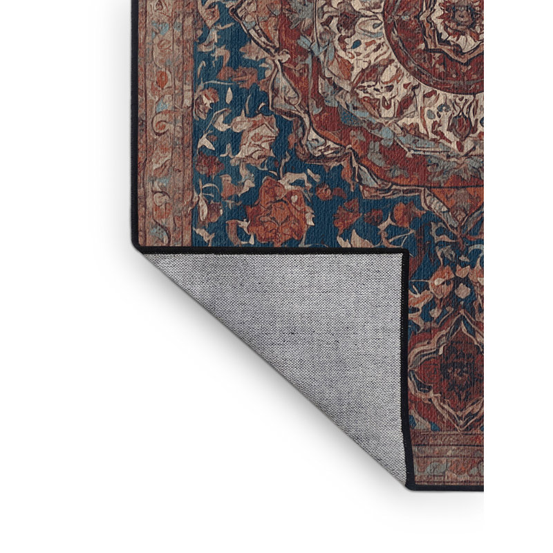 Tapis noir lavable à la machine, Rectangle 8 pi x 10 pi