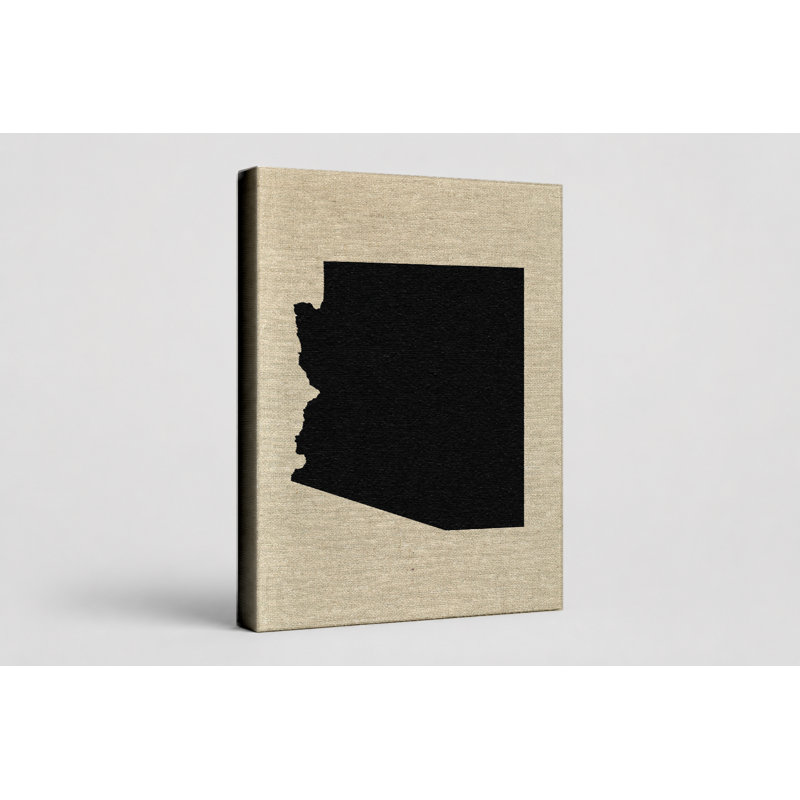 Arizona State Silhouette - Portrait, art mural sur toile, 24" W x 36" H