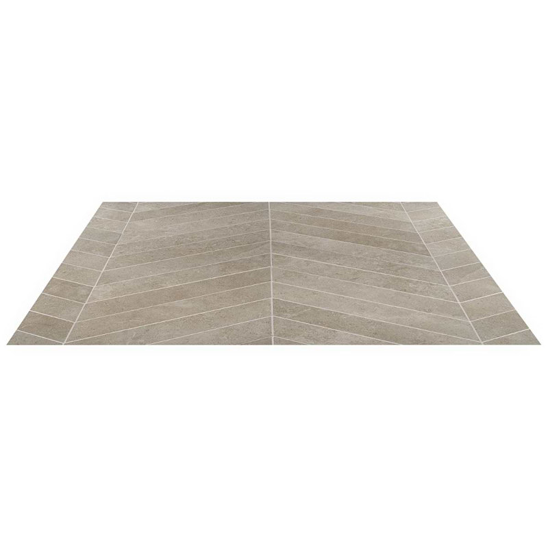 New Rock 4x21 Chevron Matte Porcelain Tile, Tortora Beige