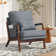 25.4'' Wide Classical Soft Upholstered Solid Wood Armchair With Side Storage Pocket