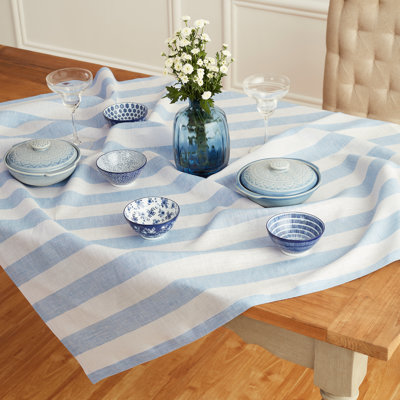 Cabana Stripe - 100% Pure Linen Table Throw