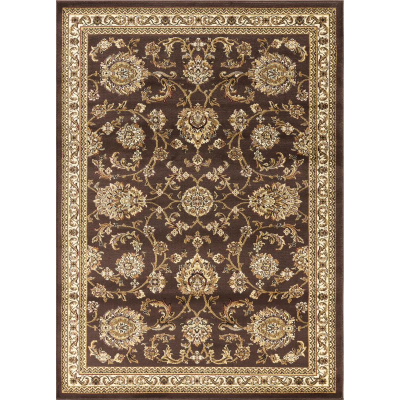 Remise de rangement classique en métal 3 po Le tapis brun X 7, en polypropylène, élégant motif sur toute la surface, 16,44 lb, crée un espace de vie sophistiqué avec du polypropylène et apporte du confort