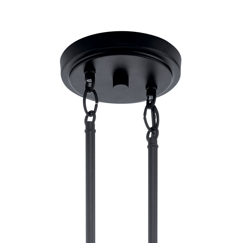 Lustre 4 lumières noir avec abat-jour en métal, Noir